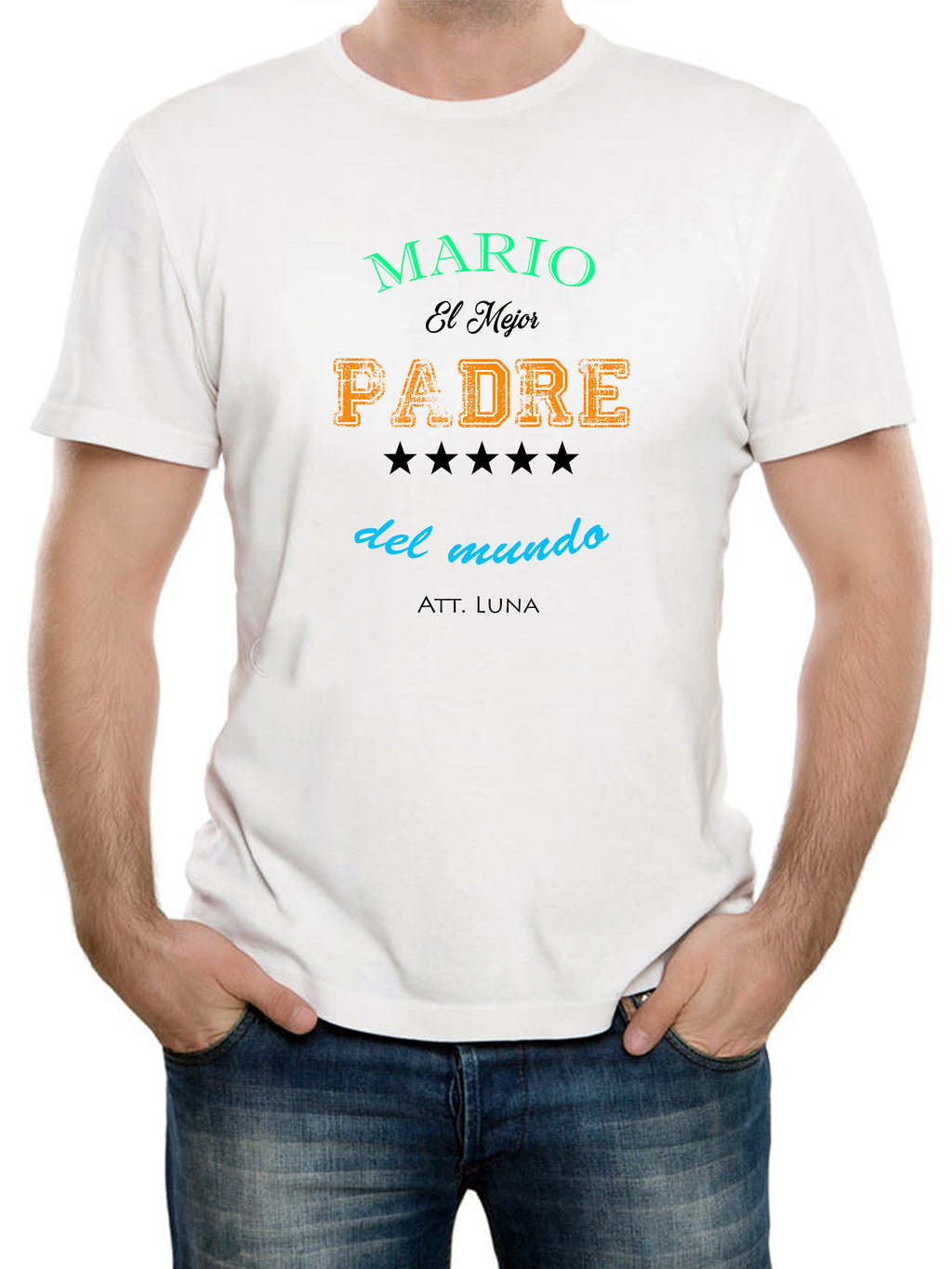 PLAYERA BLANCA SUBLIMADA  DIA DEL PADRE