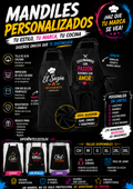 MANDILES NEGROS  PERSONALIZADOS