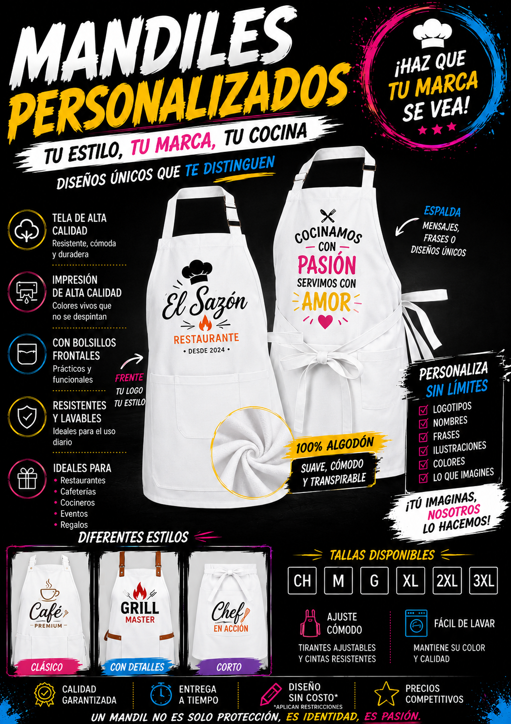 MANDILES PERSONALIZADOS BLANCOS